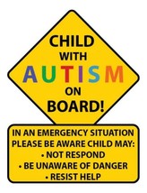 Child With Autism Car Truck Decal Sticker. Alert Responders - £9.90 GBP