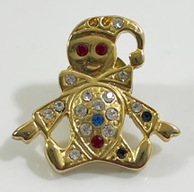 Vintage Scatter Pins Gold Tone Clown Red White and Blue Stones (2 Missing) - $185.40 MXN