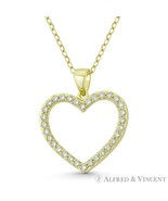 Heart CZ Crystal 925 Sterling Silver 14kY GP Necklace Pendant Love Charm... - $23.87 CAD+