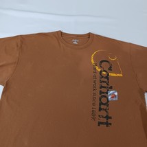 Carhartt K214 BRN Men's Brown Long Sleeve Graphic T-Shirt Hard At Work Size XL image 12