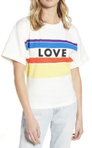 NWT Women&#39;s Rebecca Minkoff S/S &quot;Cydney&quot; Love Stripe Graphic Tee Top Sz XL - £31.28 GBP