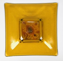Jaune Verre Bol Avec Polychrome Surface En Verre Fusion Technique - £101.46 GBP