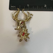 Christmas Pin Reindeer Gold Tone - $6.40