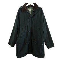 VTG Oxford Blue Barn Chore Coat Mens Sz L 42 Canvas Hunter Green Corduroy Collar - £57.13 GBP