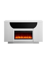 Aurora Fireplace TV Lift: Adjustable Heat, LED Colors, White Wood - $35,879.24 MXN