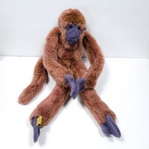 Monkey Gorilla Purple Face Wild Republic Plush Stuffed Animal 16&quot; Brown - £18.94 GBP
