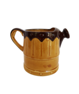 Vtg Inarco Japan light &amp; dark brown ceramic watering can themed small pl... - $27.34 CAD