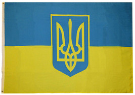 3X5 Ft Ukraine Trident Nylon Flag, 3&#39;X5&#39; Ukrainian Banner 68D - £12.85 GBP