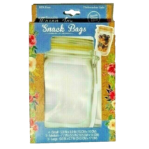 Mason Jar Snack Bags Reusable Large Medium Small BPA Free Food Storage 1... - £10.98 GBP