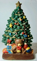 Vintage Chadwick 9&quot; Hand-Painted Cast Iron Christmas Tree Doorstop or Bo... - $18.99
