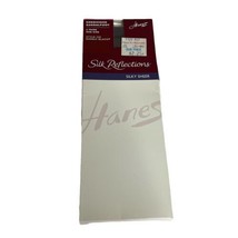 Hanes 725 Silk Reflections Knee Highs Sandalfoot Barely Black Silky Sheer 2 Pair - £9.58 GBP