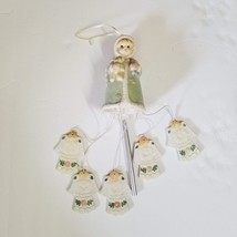 Glittery Snow Angel Windchime Winter Holiday Decoration Wind Chime - £8.65 GBP