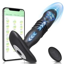 Prostate Massager, Anal Sex Toys With 10 Thrusting &amp; Vibrating Modes, App &amp; Remo - £29.22 GBP