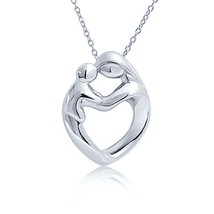 Mother Loving Child Son Or Daughter Heart Shape Pendant Free Chain Summer Sale - £38.09 GBP
