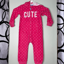 Carter&#39;s Toddler 24 month Pink Footless  Hooded Fleece Zip One Piece. - £6.16 GBP