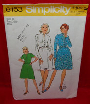 Vintage 1973 Simplicity 6153 Dress Sewing Pattern 11 Pieces Size 10 - £7.85 GBP