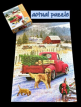 Cobble Hill 1000 PC Jigsaw Puzzle Farm Christmas Golden Retrievers LABs COMPLETE - $7.74
