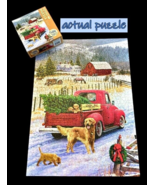 Cobble Hill 1000 PC Jigsaw Puzzle Farm Christmas Golden Retrievers LABs ... - £6.09 GBP