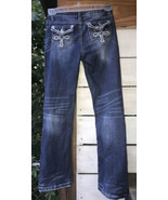 Tween Teens Jeans Revolution by Revolt  Crosses Bling Embellish boot cut... - $18.60