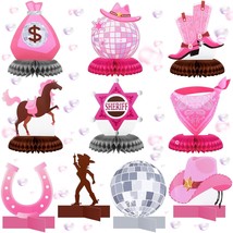 10 Pcs Cowgirl Party Decorations Cowgirl Table Decor Honeycomb Centerpieces West - £16.02 GBP