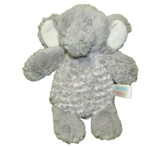 AURORA BABY PLUSH ELEPHANT RATTLE 8&quot; GREY WHITE STRIPED TUMMY SOFT CRIB TOY - £8.49 GBP