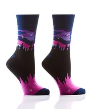 Yo Sox Women's Premium Crew Socks Northern Lights Fits Size 6 to 10 Cotton Blend image 1