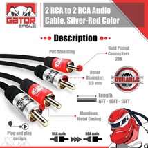 2-RCA to 2-RCA Cable Male Stereo Audio Patch Coaxial Cord L/R Gold Plate... - $13.99