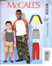 McCall&#39;s M7379 Boys 7 to 14 Shirt, Pants and Shorts Uncut Sewing Pattern New - £10.29 GBP
