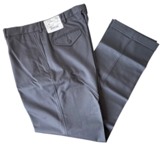 Lands' End Classic Grey Twill Flat Front Cuffed Chino Pants - Men's 35 x 33 - $47.45