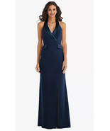After Six 6842...Halter Tuxedo Maxi Dress with Front Slit...Size 18...Mi... - £60.93 GBP