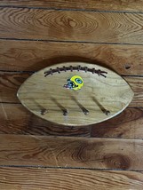 Handmade Wood Shaped Football w Leather Laces &amp; Green Bay Packer Footbal... - $14.89