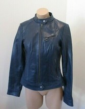 Whet Blue Classic Scooter Leather Jacket with Silver Zippers - Size Small - £159.49 GBP