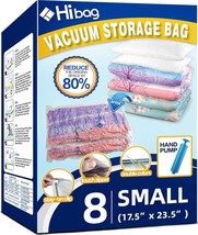 8 Small Vacuum Storage Bags for Clothes, Travel Space Saver - £21.99 GBP