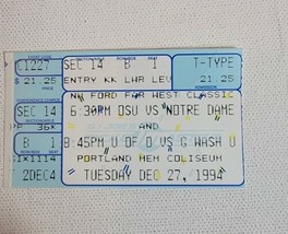 Vintage 90s NCAA Basketball Ticket Stub Oregon OSU Notre Dame George Washington - $9.21