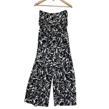 NEW Gilli Womens S Strapless Jumpsuit Black White Abstract Wide Leg Flowy  - £15.37 GBP