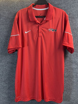 Nike Shirt Mens 2XL Polo Red Dri Fit Fire Chest Patch Golf Casual Athletic - £19.21 GBP