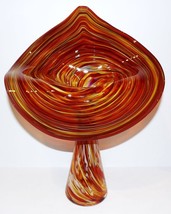 GORGEOUS ARTIST SIGNED ART GLASS JACK IN PULPIT 14&quot; VASE ~ORANGE~ YELLOW... - £184.98 GBP