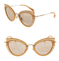 MIU MIU NOIR SILK MU05SS Cat Eye Peach Beige Gold Women Sunglasses 05S W... - £176.71 GBP