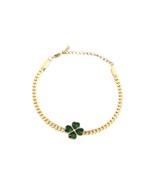 Green Lucky Clover Bracelet Stainless Steel - $34.68 CAD