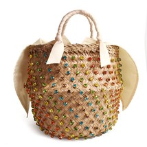 VIP Buy Summer Holiday Beach Bag with  Ladies Woven Bucket Bag Designer Hot Hand - £212.67 GBP