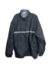 Vintage Reebok Windbreaker Jacket Mens Size Large Black White Full Zip F... - $18.81