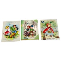 Vintage 40s Get Well Storybook Greeting Cards Mulberry Red Riding Hansel Gretel - $79.14