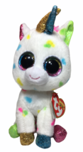 Ty Beanie Boo Harmonie Unicorn Plush Bean Bag Stuffed Animal Toy New 6&quot; TAG - £14.38 GBP