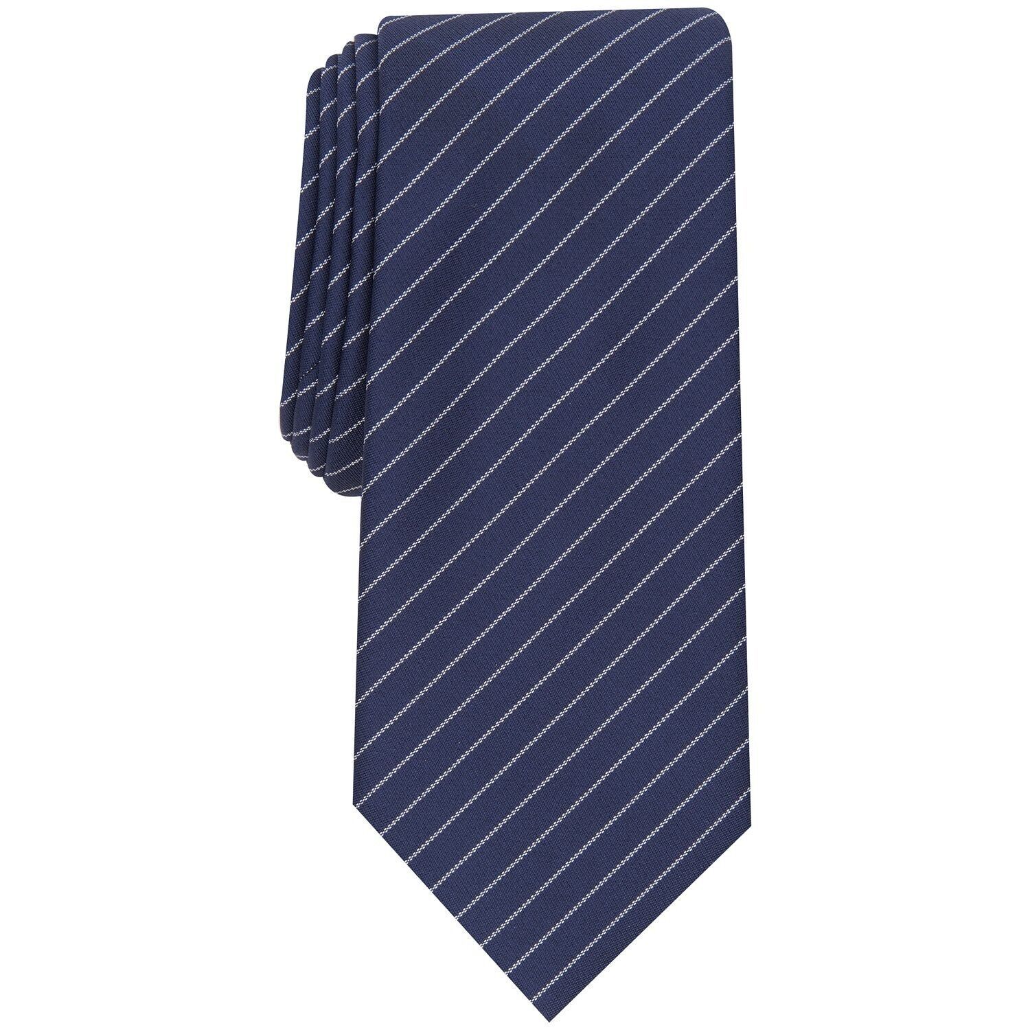 Alfani Men&#39;s Fowler Striped Tie Navy OS B4HP - $8.95