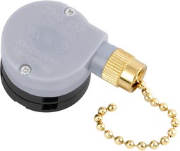 Pull Chain Switch (Brass Chain), 3 Speed, 5-8 Wire Ceiling Fan, 208D. - £21.46 GBP