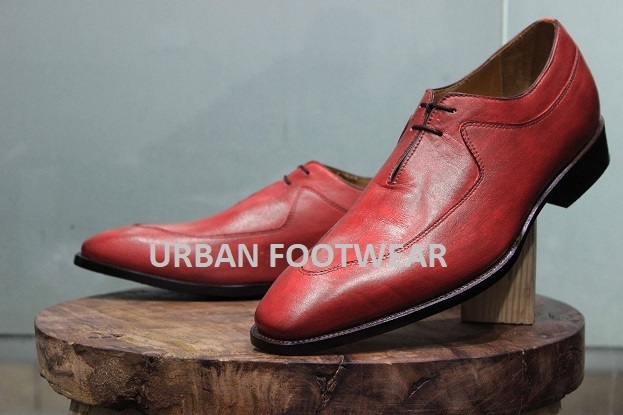 Mens New Handmade Stylish Formal Red Leather Lace Up Dress & Casual Wear Boot
