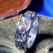 Earth mined Pink Diamond Wedding Band Deco Platinum Etenity Anniversary Ring 7 - £21,785.89 GBP