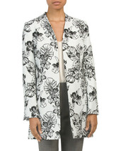 New Kasper Black White Floral Long Jacket Topper Size 16 Size 18 $139 - £82.34 GBP