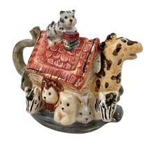 Noah&#39;s Ark Teapot Wong&#39;s 24KT Gold Accents Giraffe Spout Elephant Handle 2002 - £26.25 GBP