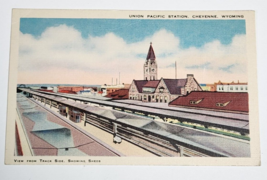 Union Pacific Station, Cheyenne, Wyoming View From Track Side Antique Po... - £6.30 GBP